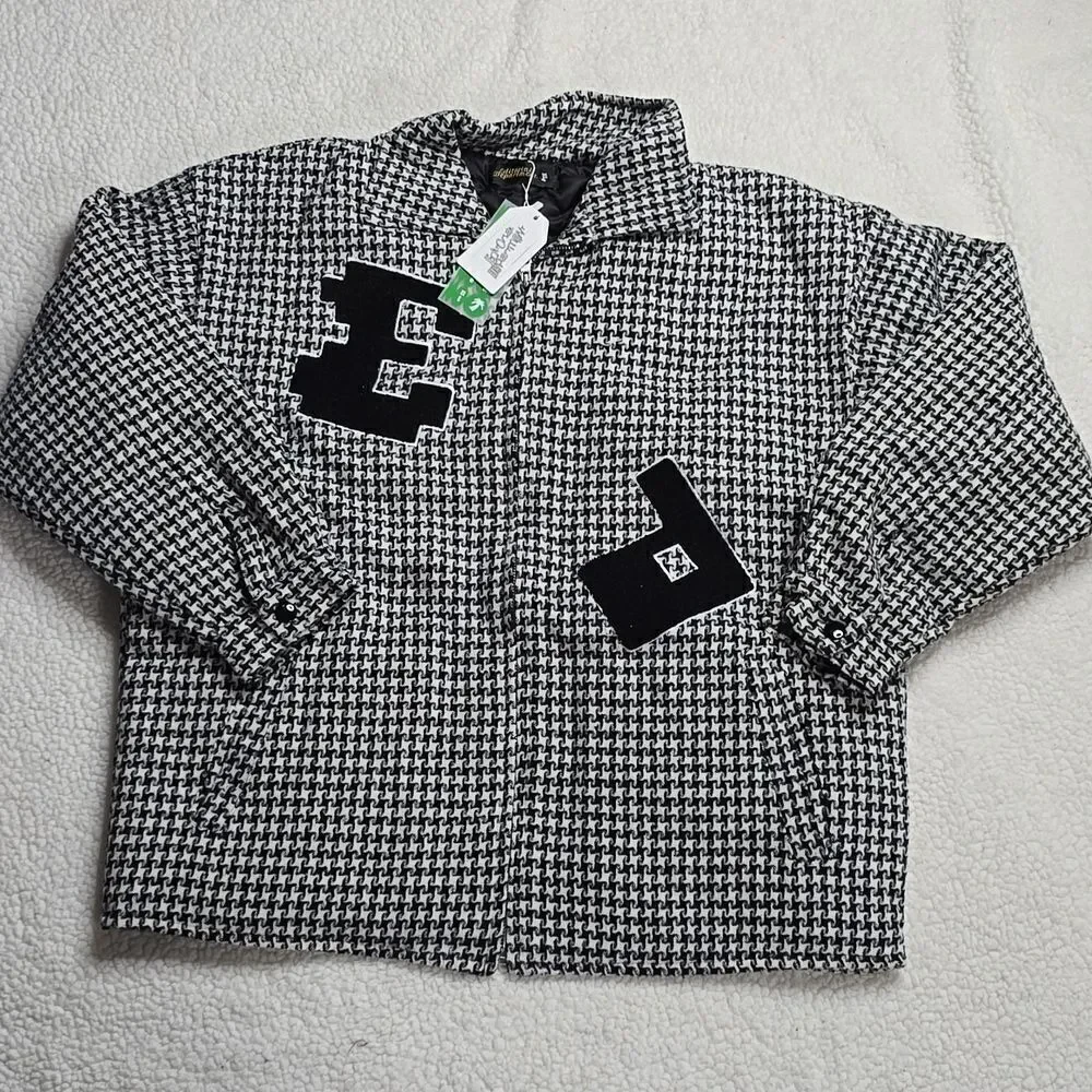 Editorial Department Houndstooth Jacket Black White NWT Size XL